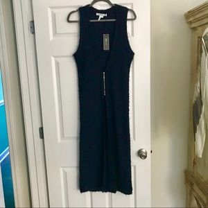 BCBG Navy and Black Long Sweater Vest Large
